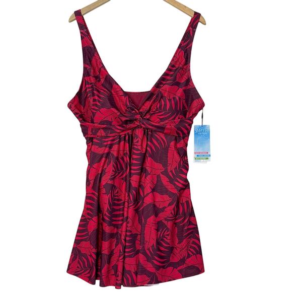 Slim Fit One Piece Tropical Swimwear Size 1X - Picture 1 of 12